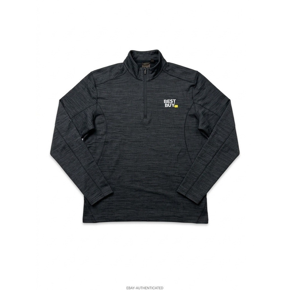 Best Buy Employee Pullover Men Black Sz XL(T)1/4 Zip Stormtech Embroid Comfy Y2K